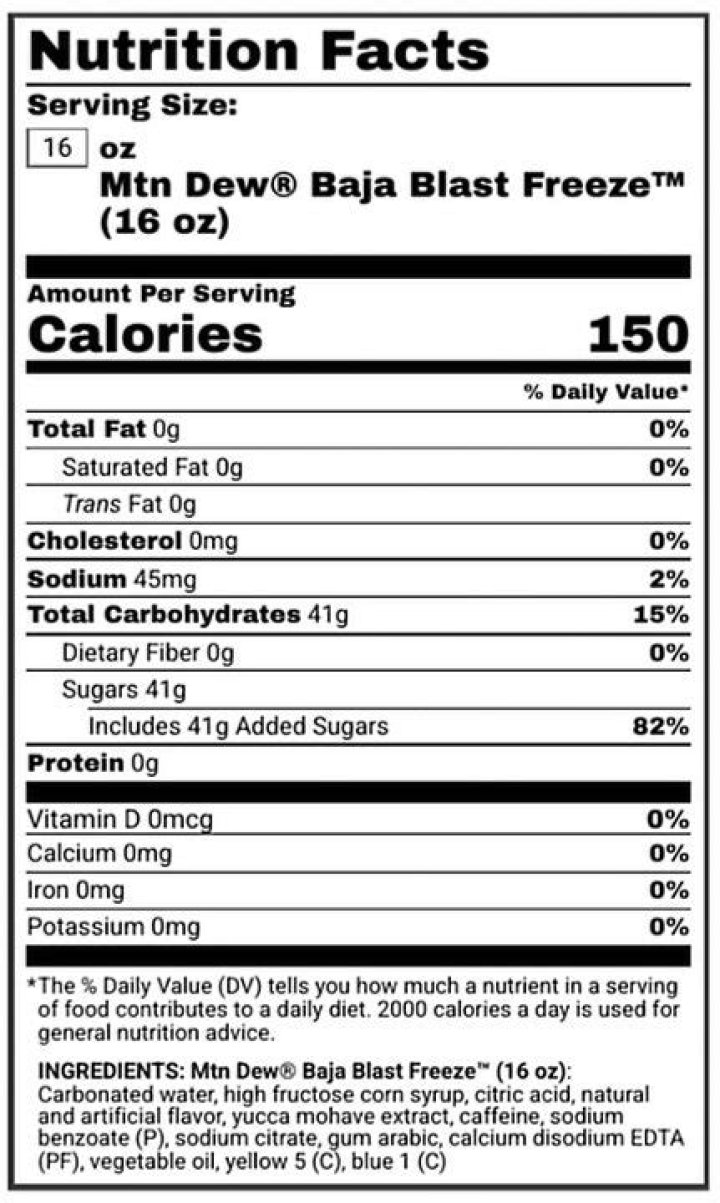 20 Baja Fresh Nutritional Facts